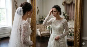 結婚式で顔汗を止めなきゃと焦る花嫁